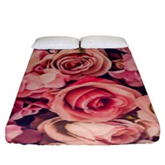 Beautiful Pink Roses Fitted Sheet (king Size) by Brittlevirginclothing