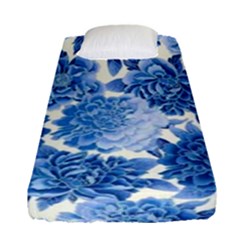 Blue Flower Fitted Sheet (single Size) by Brittlevirginclothing