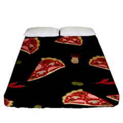 Pizza Slice Patter Fitted Sheet (queen Size) by Valentinaart