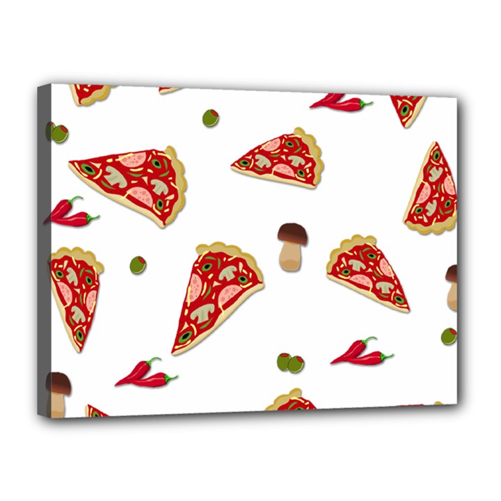 Pizza pattern Canvas 16  x 12 