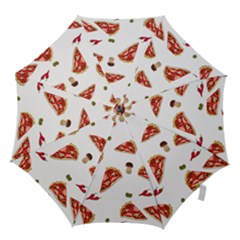 Pizza Pattern Hook Handle Umbrellas (medium) by Valentinaart