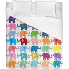 Cute Colorful Elephants Duvet Cover (california King Size) by Brittlevirginclothing