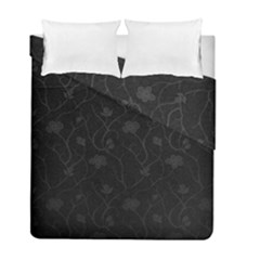 Dark Silvered Flower Duvet Cover Double Side (full/ Double Size) by Brittlevirginclothing