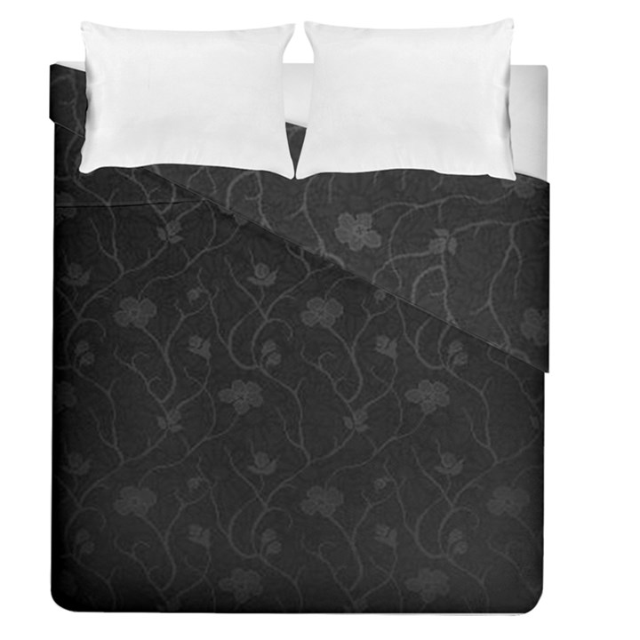 Dark silvered flower Duvet Cover Double Side (Queen Size)
