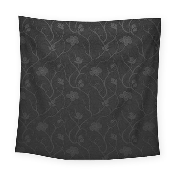 Dark silvered flower Square Tapestry (Large)