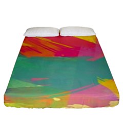 Paint Brush Fitted Sheet (king Size) by Brittlevirginclothing