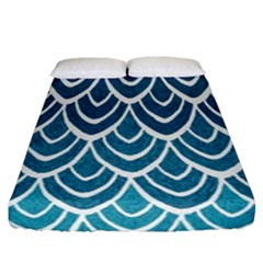 Blue Fish Scale Fitted Sheet (california King Size) by Brittlevirginclothing