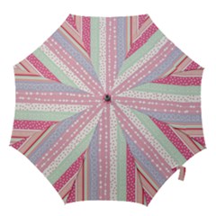 Pink Wood Hook Handle Umbrellas (medium) by Brittlevirginclothing
