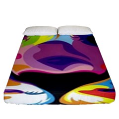 Colorful Lion Fitted Sheet (king Size) by Brittlevirginclothing