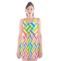 Abstract Pattern Colorful Wallpaper Scoop Neck Skater Dress