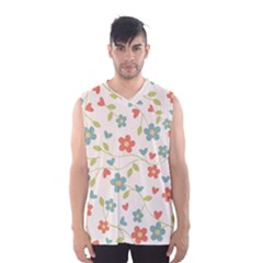 Abstract Vintage Flower Floral Pattern Men s Basketball Tank Top