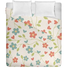 Abstract Vintage Flower Floral Pattern Duvet Cover Double Side (california King Size)