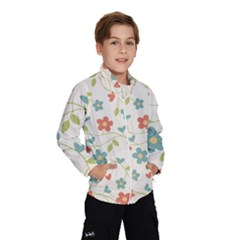 Abstract Vintage Flower Floral Pattern Wind Breaker (Kids)