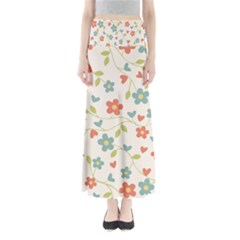 Abstract Vintage Flower Floral Pattern Maxi Skirts