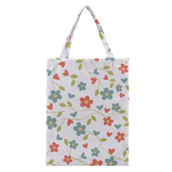 Abstract Vintage Flower Floral Pattern Classic Tote Bag