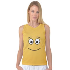 Smiling Face With Open Eyes Women s Basketball Tank Top by sifis