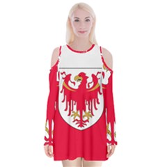 Flag Of South Tyrol Velvet Long Sleeve Shoulder Cutout Dress by abbeyz71