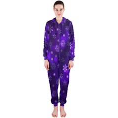 Bokeh Background Texture Stars Hooded Jumpsuit (ladies) 