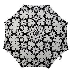 Floral Illustration Black And White Hook Handle Umbrellas (small) by Amaryn4rt