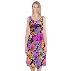 Floral Pattern Midi Sleeveless Dress by Amaryn4rt