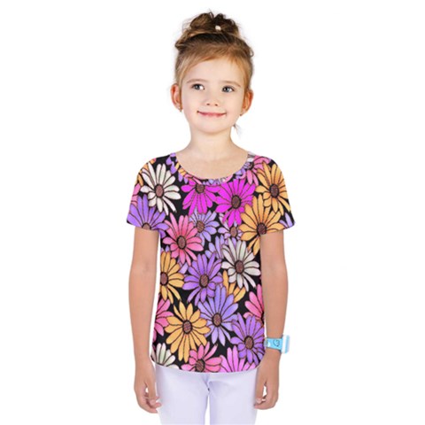 Floral Pattern Kids  One Piece Tee by Amaryn4rt