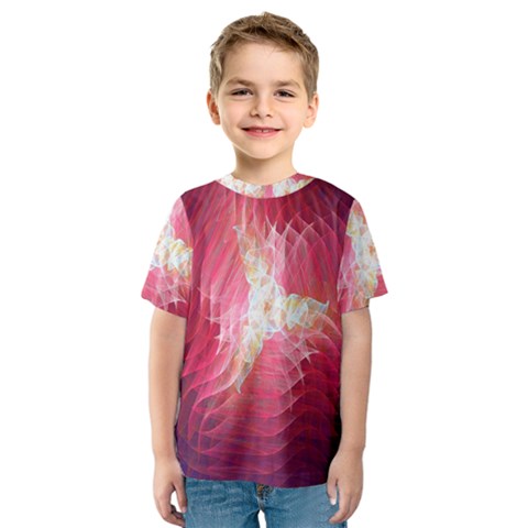 Fractal Red Sample Abstract Pattern Background Kids  Sport Mesh Tee by Amaryn4rt