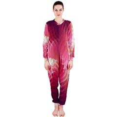 Fractal Red Sample Abstract Pattern Background Onepiece Jumpsuit (ladies)  by Amaryn4rt