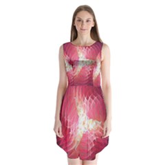 Fractal Red Sample Abstract Pattern Background Sleeveless Chiffon Dress   by Amaryn4rt