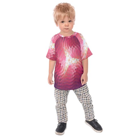 Fractal Red Sample Abstract Pattern Background Kids  Raglan Tee by Amaryn4rt