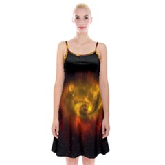 Galaxy Nebula Space Cosmos Universe Fantasy Spaghetti Strap Velvet Dress by Amaryn4rt