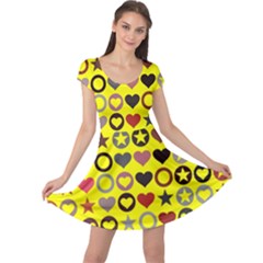 Heart Circle Star Seamless Pattern Cap Sleeve Dresses by Amaryn4rt