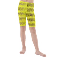Heart Circle Star Seamless Pattern Kids  Mid Length Swim Shorts by Amaryn4rt