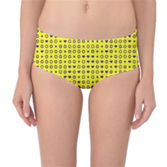 Heart Circle Star Seamless Pattern Mid-waist Bikini Bottoms by Amaryn4rt