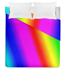 Multi Color Rainbow Background Duvet Cover Double Side (queen Size) by Amaryn4rt