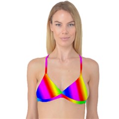 Multi Color Rainbow Background Reversible Tri Bikini Top by Amaryn4rt