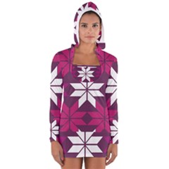 Pattern Background Texture Aztec Women s Long Sleeve Hooded T-shirt by Amaryn4rt