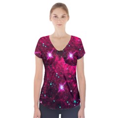 Pistol Star And Nebula Short Sleeve Front Detail Top
