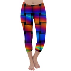 Rainbow Weaving Pattern Capri Winter Leggings  by Amaryn4rt