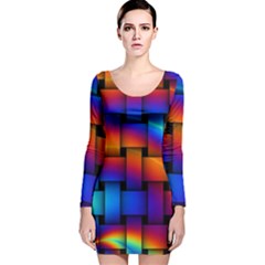 Rainbow Weaving Pattern Long Sleeve Velvet Bodycon Dress by Amaryn4rt