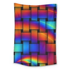 Rainbow Weaving Pattern Large Tapestry