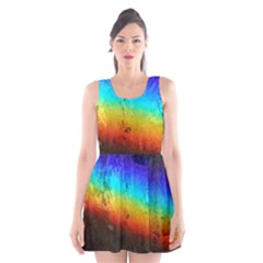 Rainbow Color Prism Colors Scoop Neck Skater Dress