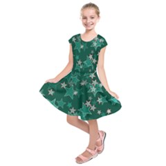 Star Seamless Tile Background Abstract Kids  Short Sleeve Dress by Amaryn4rt