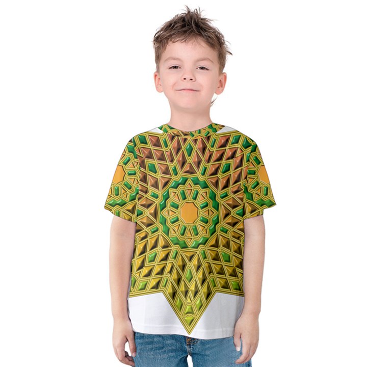 Star Pattern Tile Background Image Kids  Cotton Tee