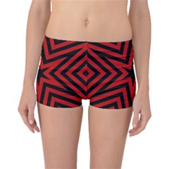 Star Red Kaleidoscope Pattern Boyleg Bikini Bottoms by Amaryn4rt