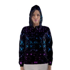 Stars Pattern Seamless Design Hooded Wind Breaker (women) by Amaryn4rt