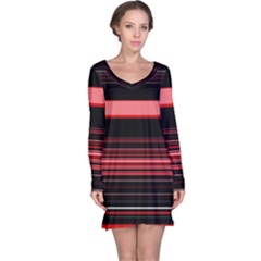 Abstract Of Red Horizontal Lines Long Sleeve Nightdress by Amaryn4rt