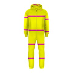 Background Image Horizontal Lines And Stripes Seamless Tileable Magenta Yellow Hooded Jumpsuit (kids)