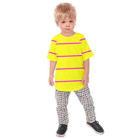 Background Image Horizontal Lines And Stripes Seamless Tileable Magenta Yellow Kids  Raglan Tee by Amaryn4rt
