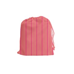 Background Image Vertical Lines And Stripes Seamless Tileable Deep Pink Salmon Drawstring Pouches (Medium) 