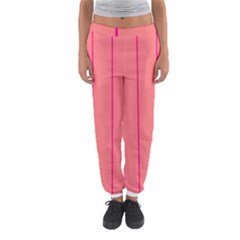 Background Image Vertical Lines And Stripes Seamless Tileable Deep Pink Salmon Women s Jogger Sweatpants